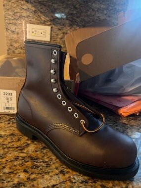 Red Wing Shoes Dark Brown Leather 6" Lace-Up Work Boot